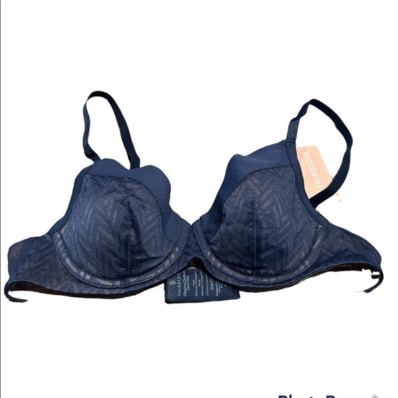 ThirdLove Chevron Contour Demi Bra/ blue - Picture 4 of 4